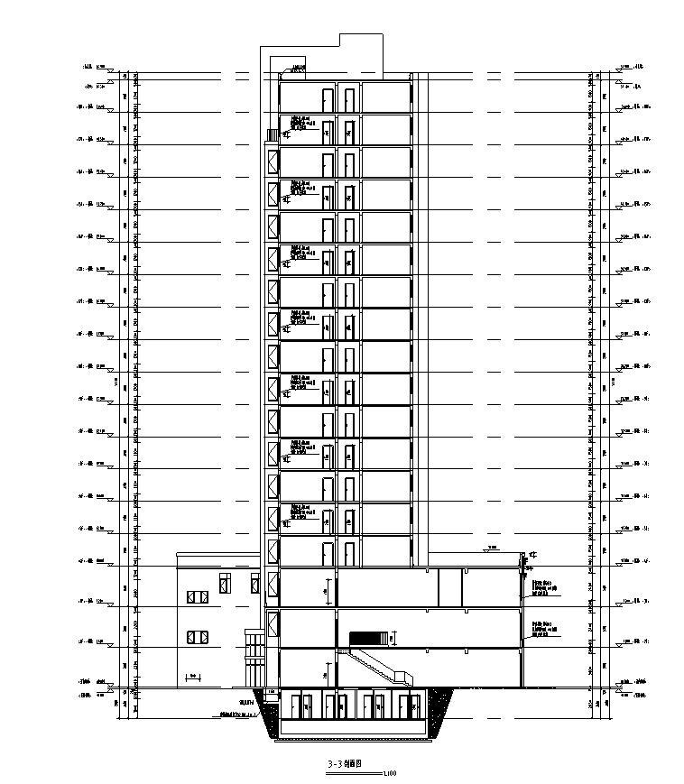 [宁夏]18层框架剪力墙结构住宅建筑设计施工图（含全专...cad施工图下载【ID:149530146】