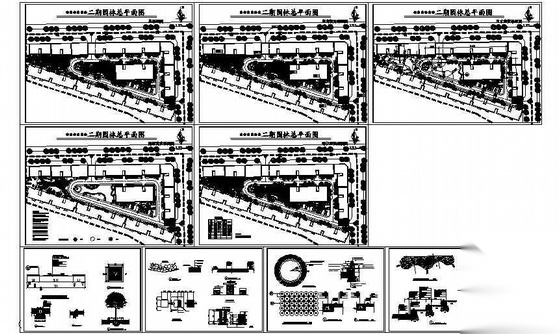 四川南充某花园小区二期园林施工图cad施工图下载【ID:161107145】