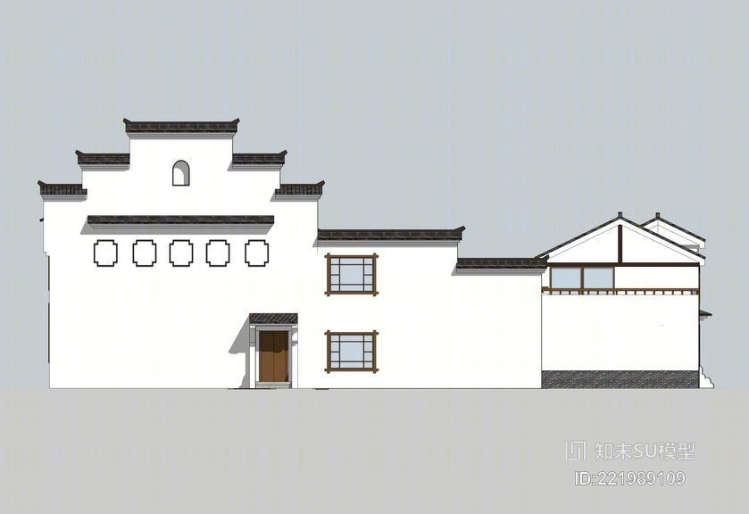 中式农村自建房SU模型下载【ID:221989109】