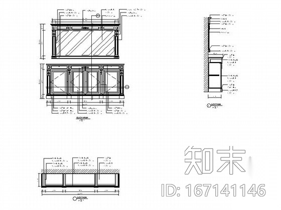 奢华欧式餐厅橱柜立面详图施工图下载【ID:167141146】