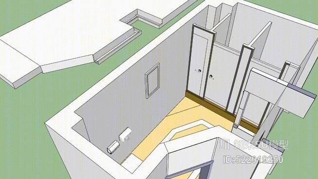 厕所马桶工装卫生间SU模型下载【ID:522019250】