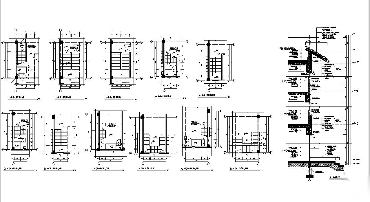 [宁夏]三层框架结构沿街商业建筑施工图（含全专业图纸...cad施工图下载【ID:165607191】