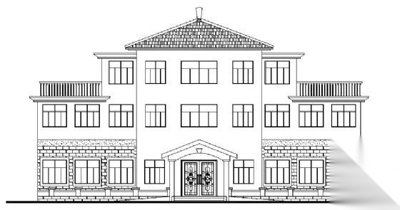 某市三层老年活动中心建筑方案图cad施工图下载【ID:166430170】