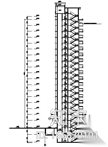 某沿河高层住宅楼群建筑结构图cad施工图下载【ID:166830101】