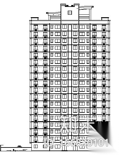 某沿河高层住宅楼群建筑结构图cad施工图下载【ID:166830101】