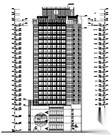 某二十二层商业办公楼建筑方案图cad施工图下载【ID:151435103】