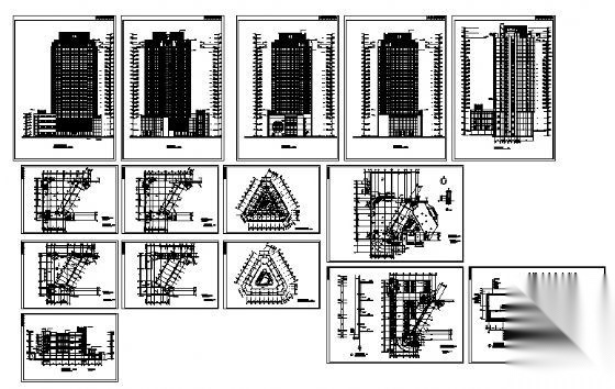 某二十二层商业办公楼建筑方案图cad施工图下载【ID:151435103】