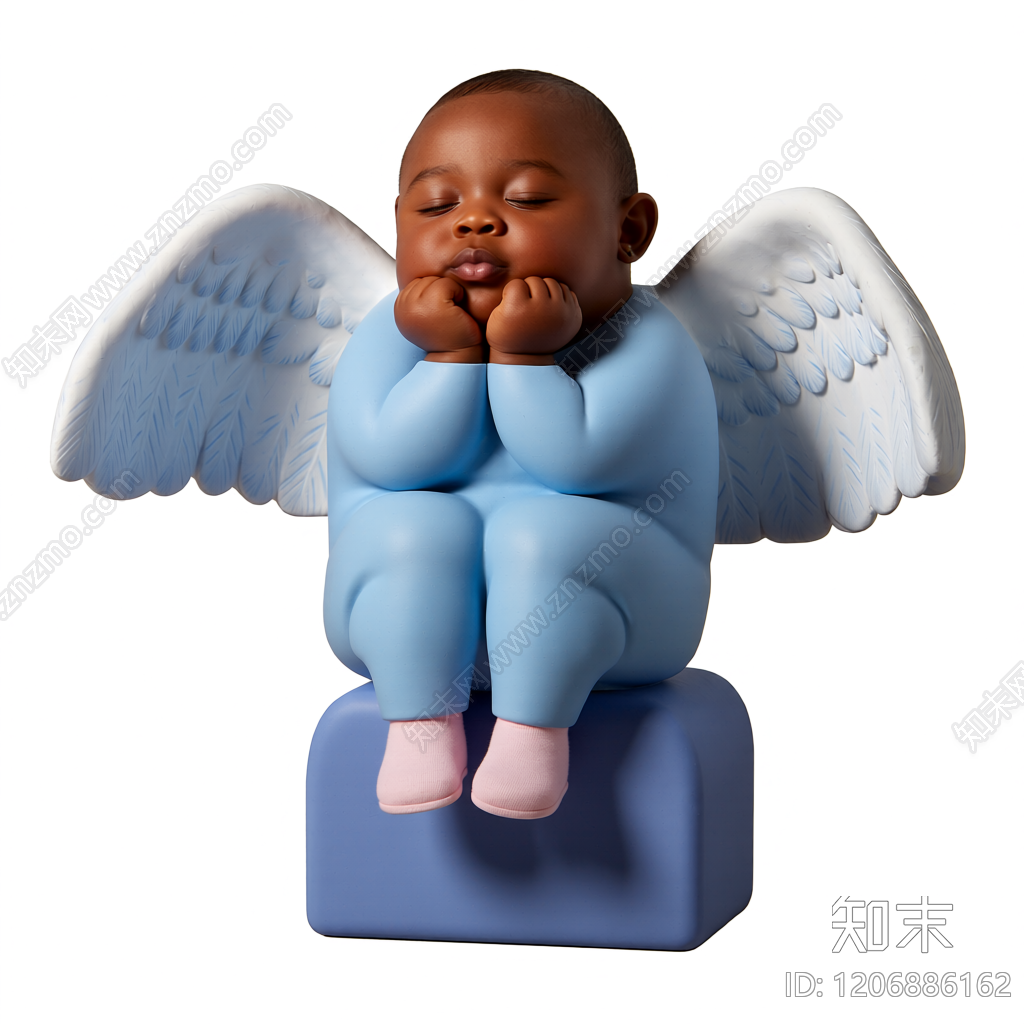 天使雕塑装饰品3D模型下载【ID:1206886162】