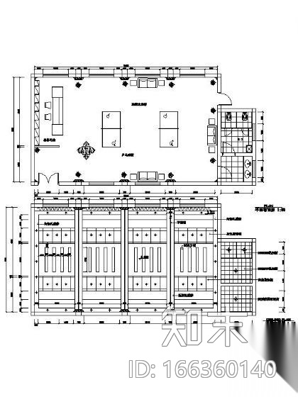 乒乓球室平面图施工图下载【ID:166360140】
