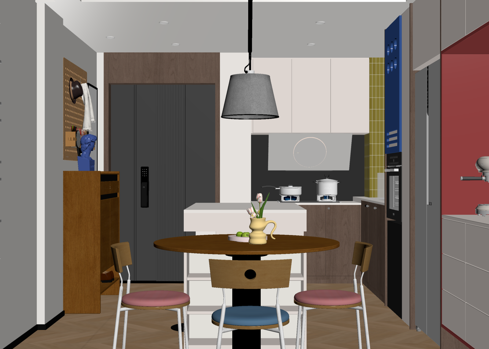 现代开放式厨房3D模型下载【ID:1215115856】