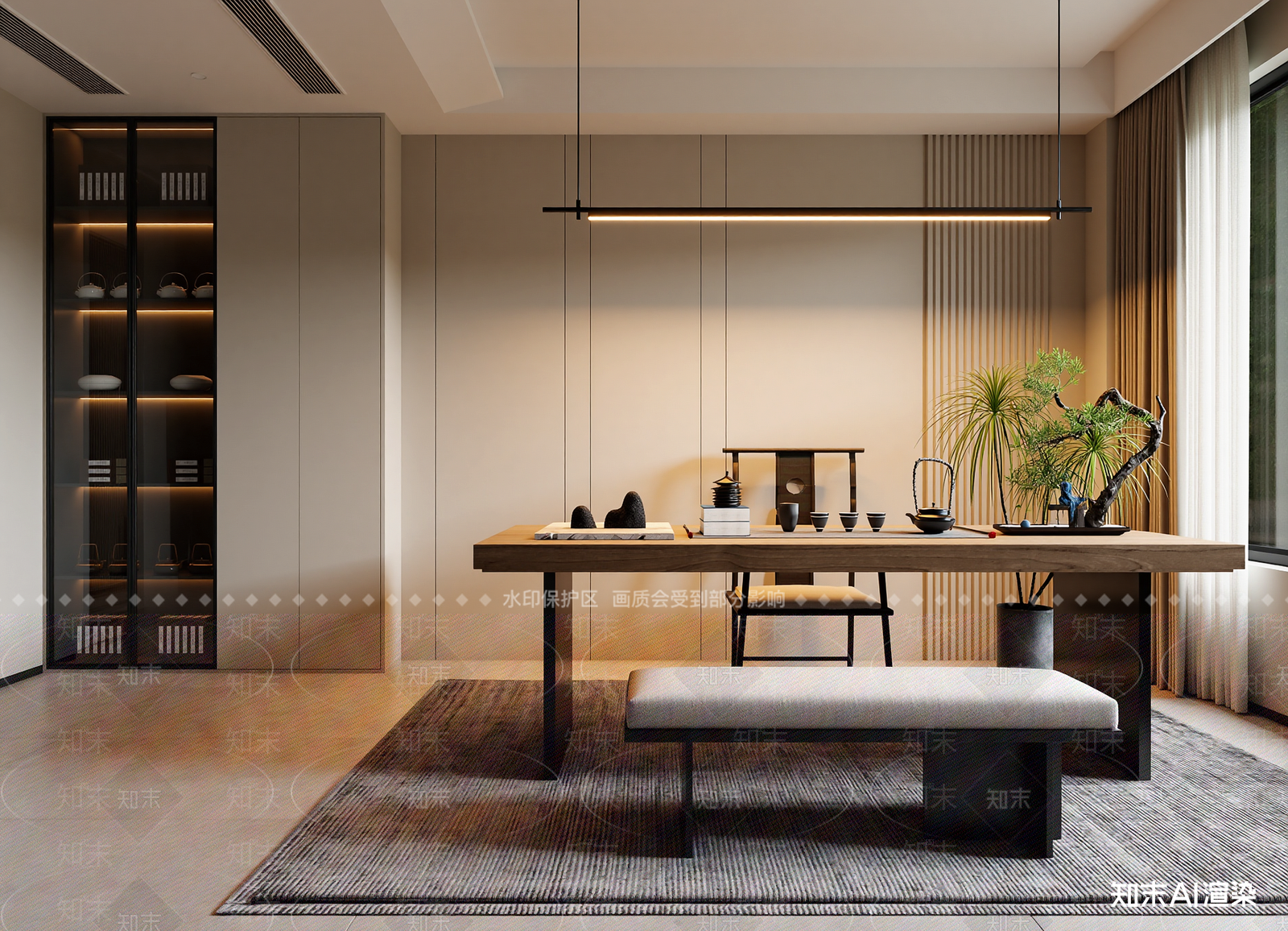 现代茶室3D模型下载【ID:1214580563】