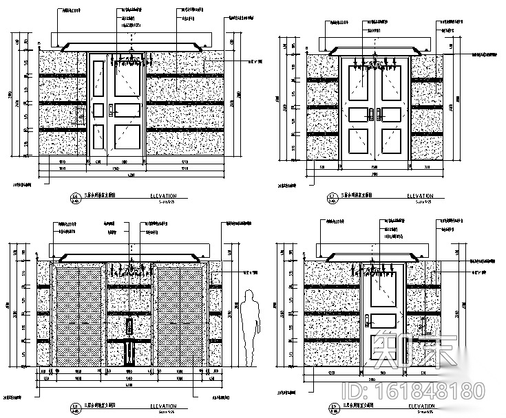 [江苏]现代奢华酒店设计施工图（附效果图+材料表）施工图下载【ID:161848180】