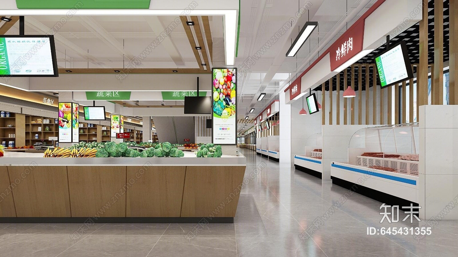 现代综合农贸市场3D模型下载【ID:645431355】
