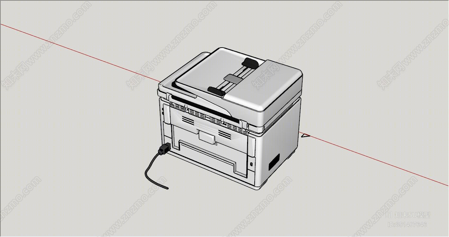 现代风格打印机SU模型下载【ID:851407646】