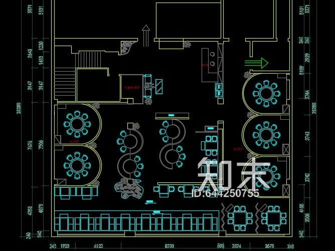 新中式火锅店施工图下载【ID:644250755】