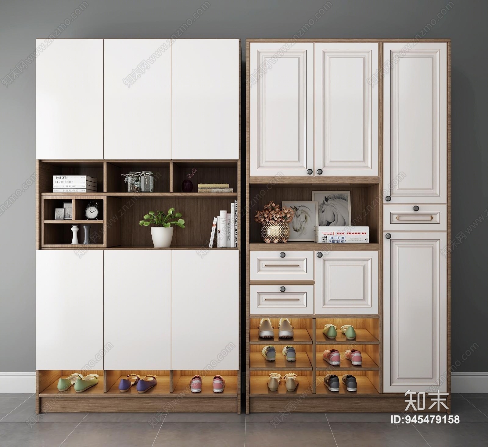 现代门口玄关柜3D模型下载【ID:945479158】