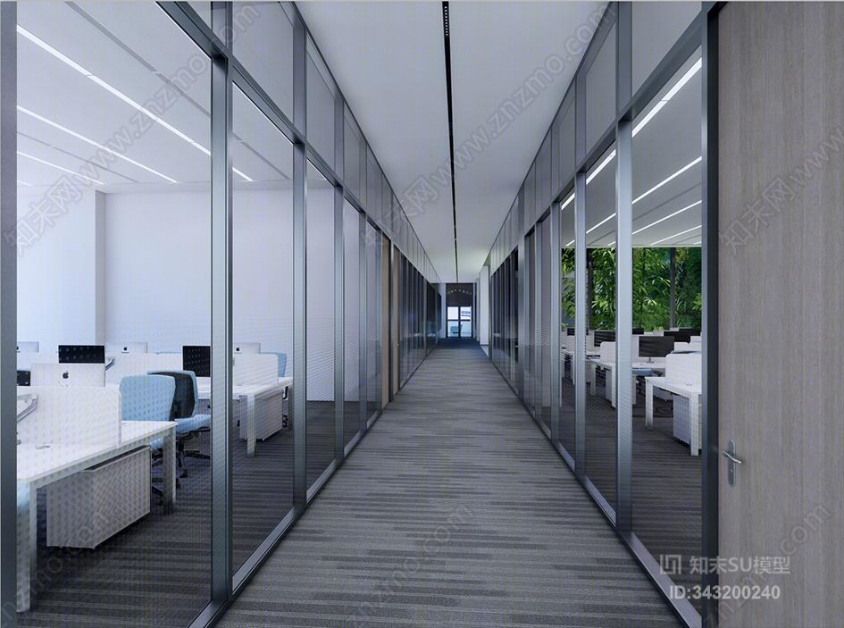 现代办公室SU模型下载【ID:343200240】
