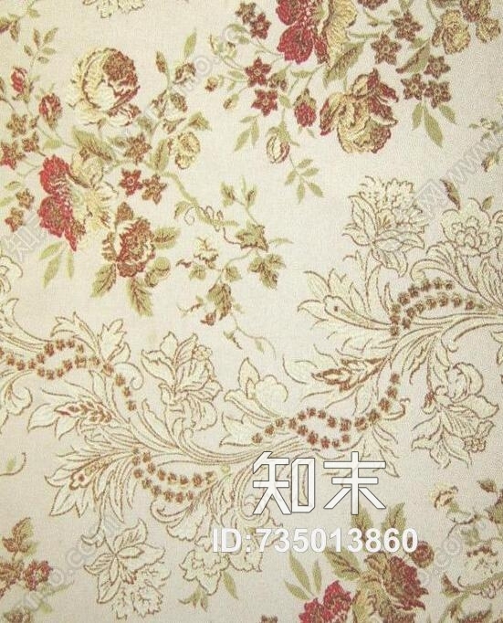 现代壁纸欧式壁纸墙纸西式简洁大方富贵吉祥花卧室画贴图下载【ID:735013860】