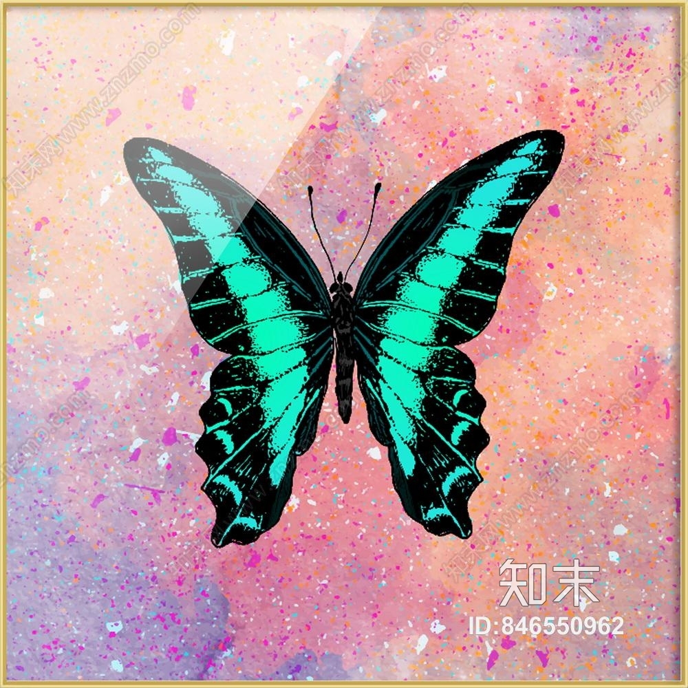 蝴蝶装饰画挂画贴图下载