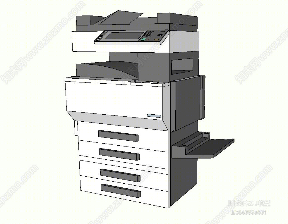 现代打印机SU模型下载【ID:843835631】