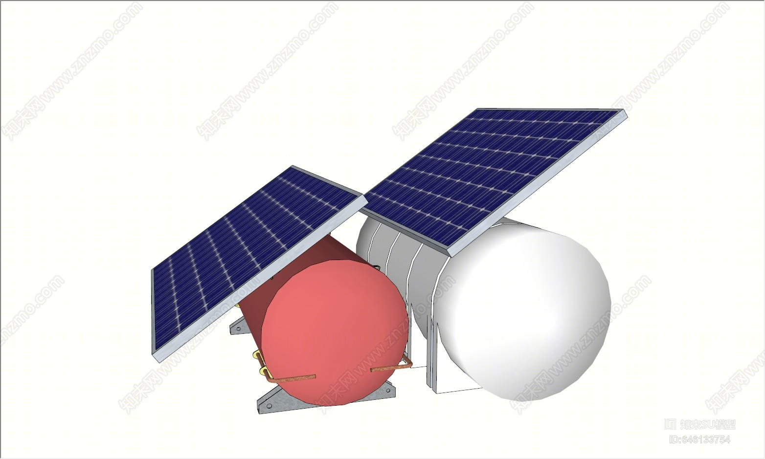 现代太阳能热水器SU模型下载【ID:646133754】