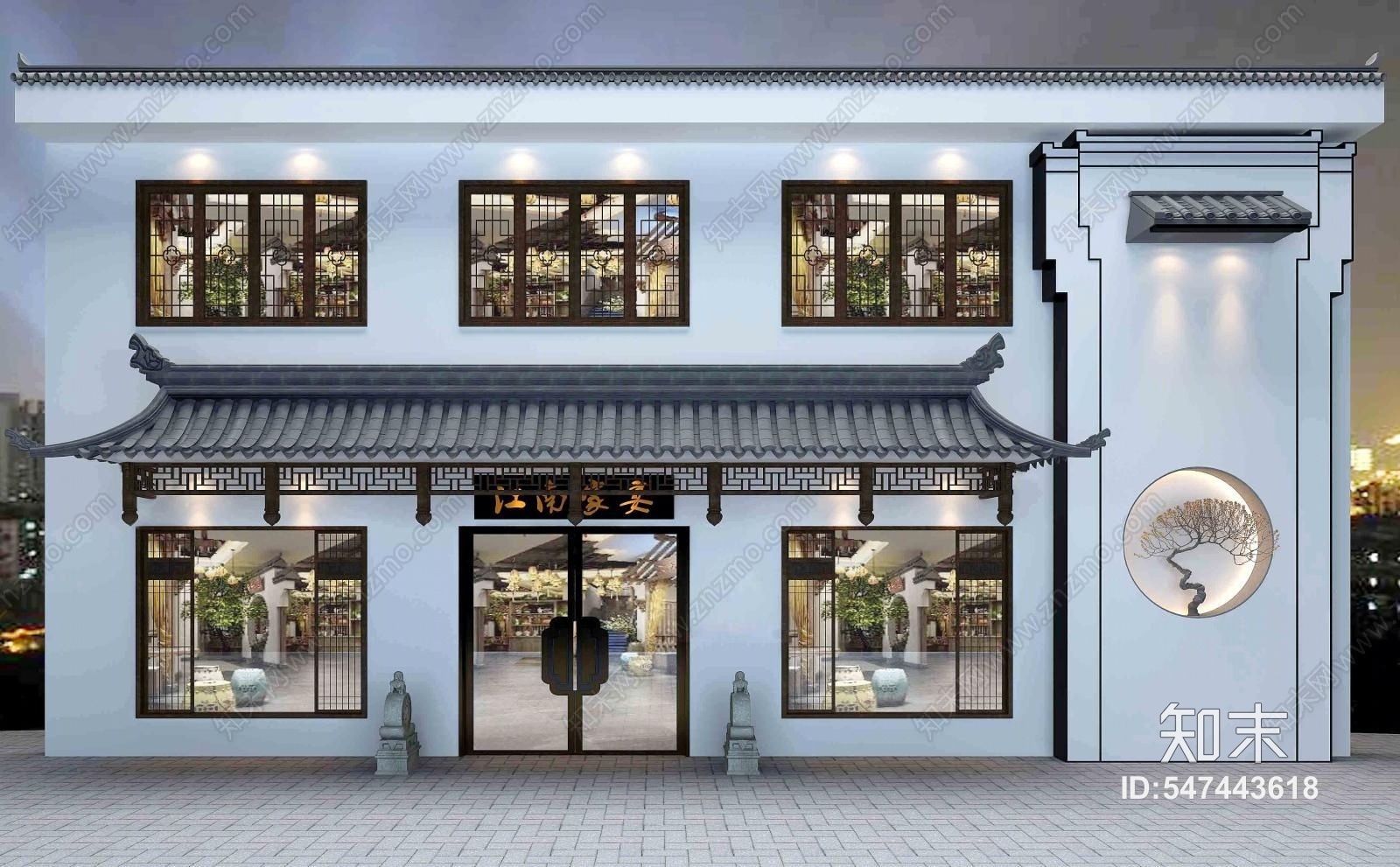 新中式古建3D模型渲染效果图