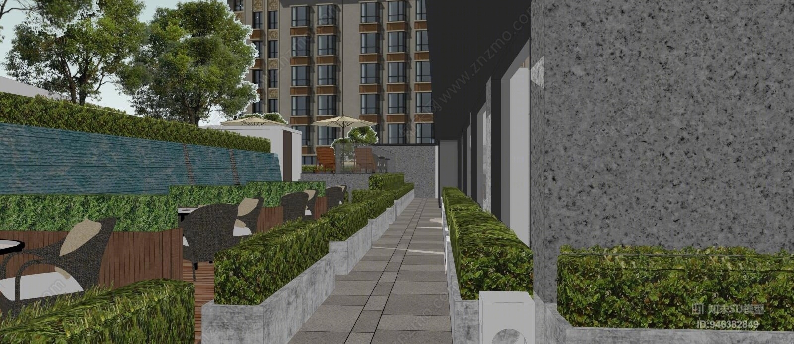 现代民宿酒店SU模型下载【ID:946382849】