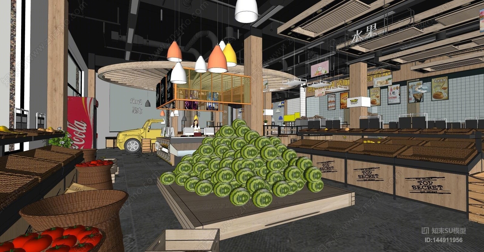 现代水果店SU模型下载【ID:144911956】