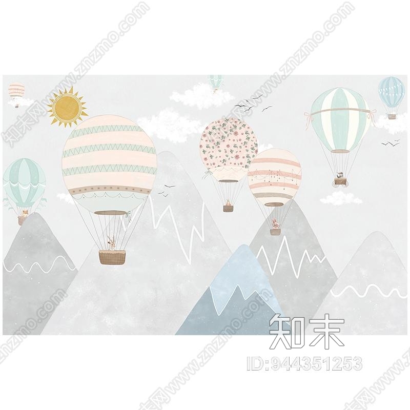 北欧儿童房壁纸贴图下载【ID:944351253】