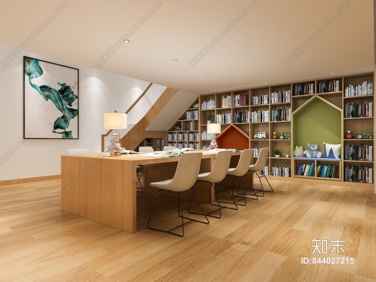 现代阅览室3D模型下载【ID:844027215】