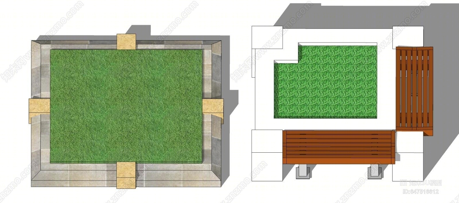 现代方形树池SU模型下载【ID:647516612】
