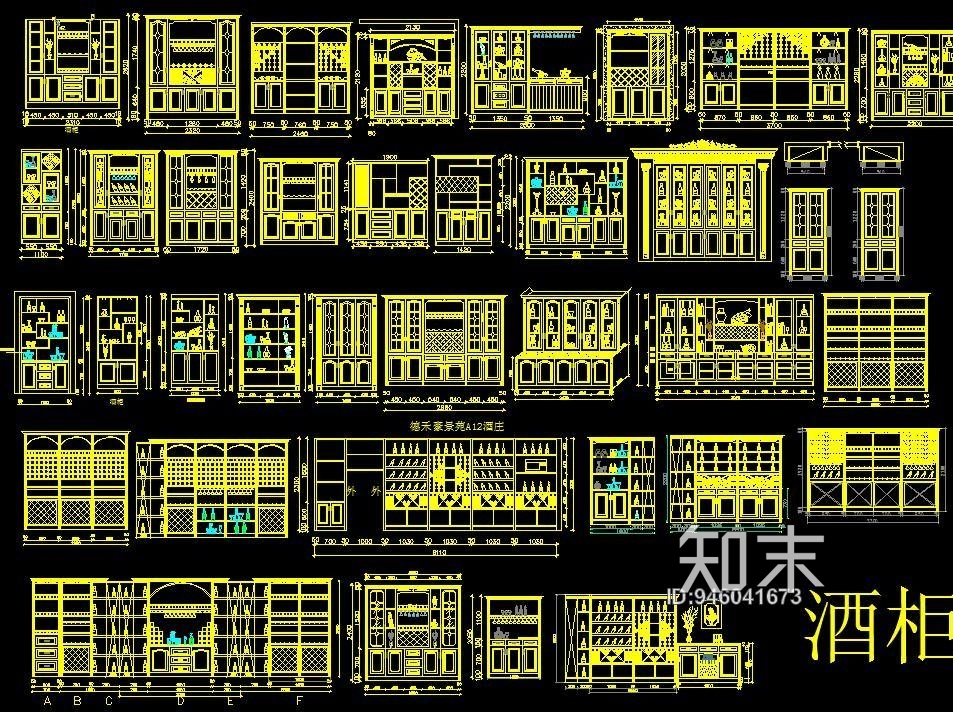 HBA-书柜施工图下载【ID:946041673】