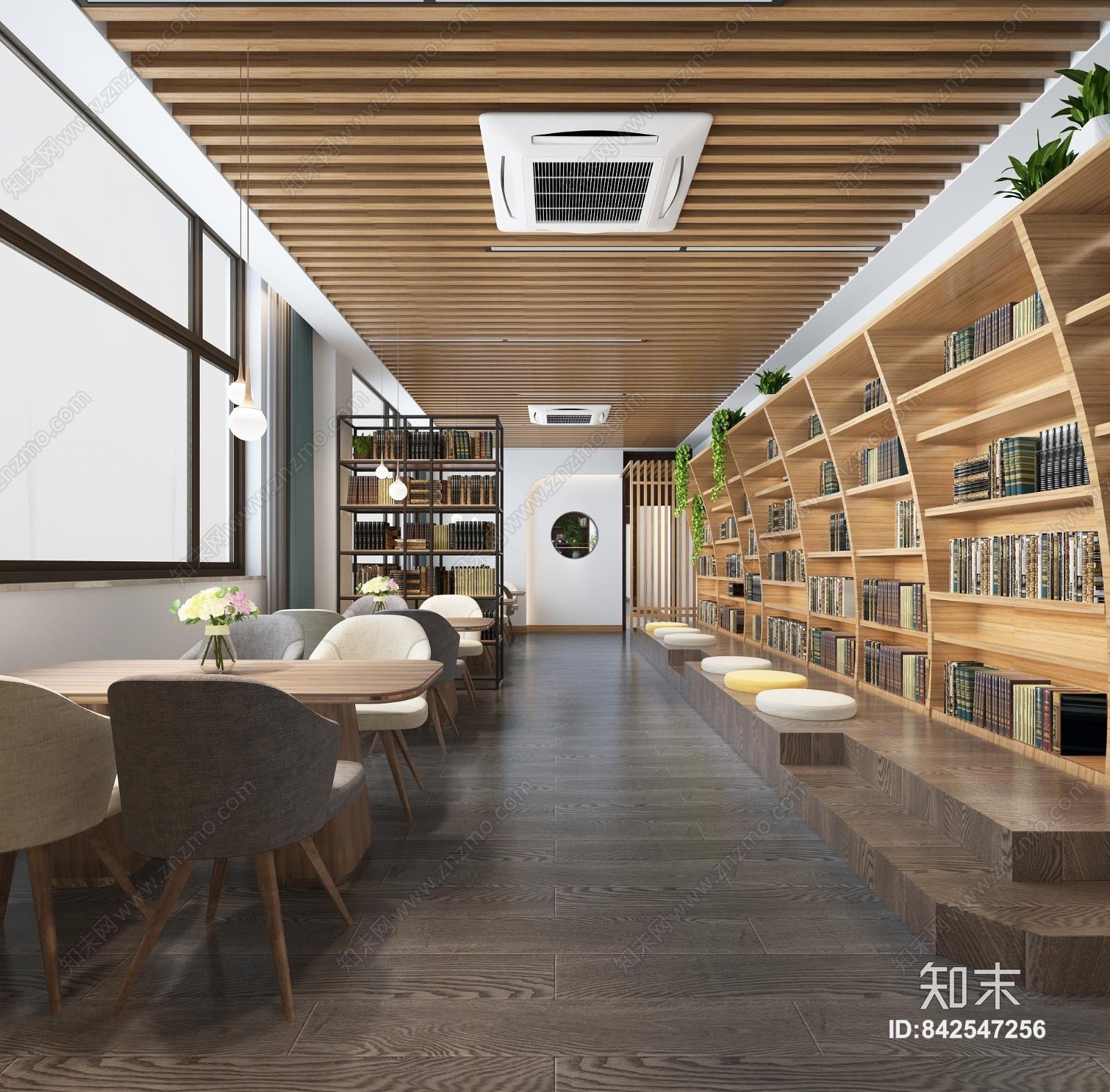 现代图书馆3D模型下载【ID:842547256】