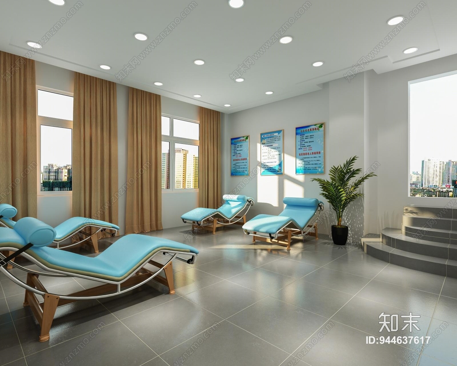 现代社区卫生服务区3D模型下载【ID:944637617】