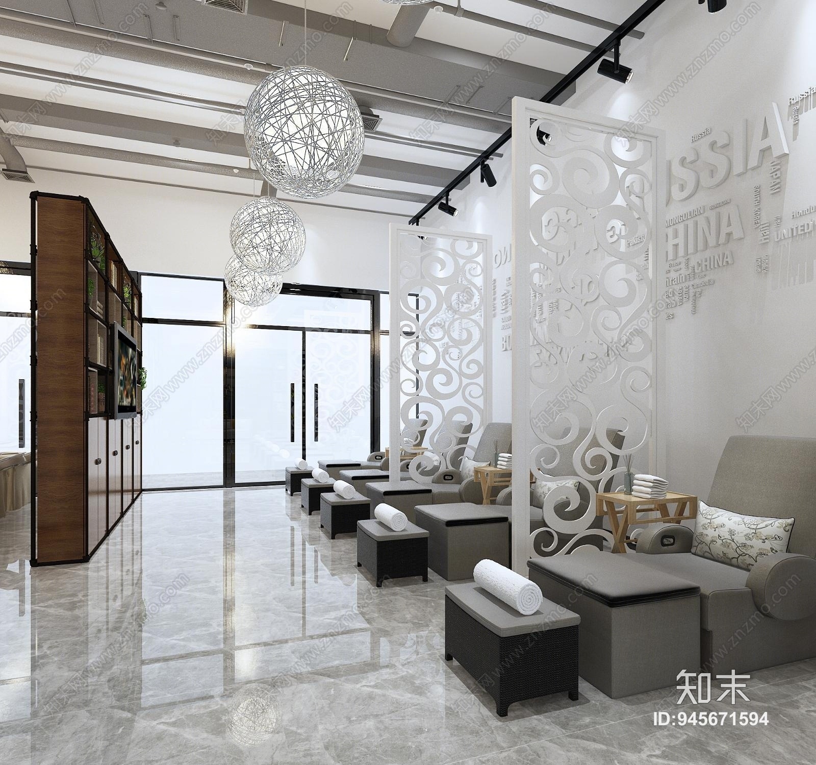 现代北欧美容会所3D模型下载【ID:945671594】