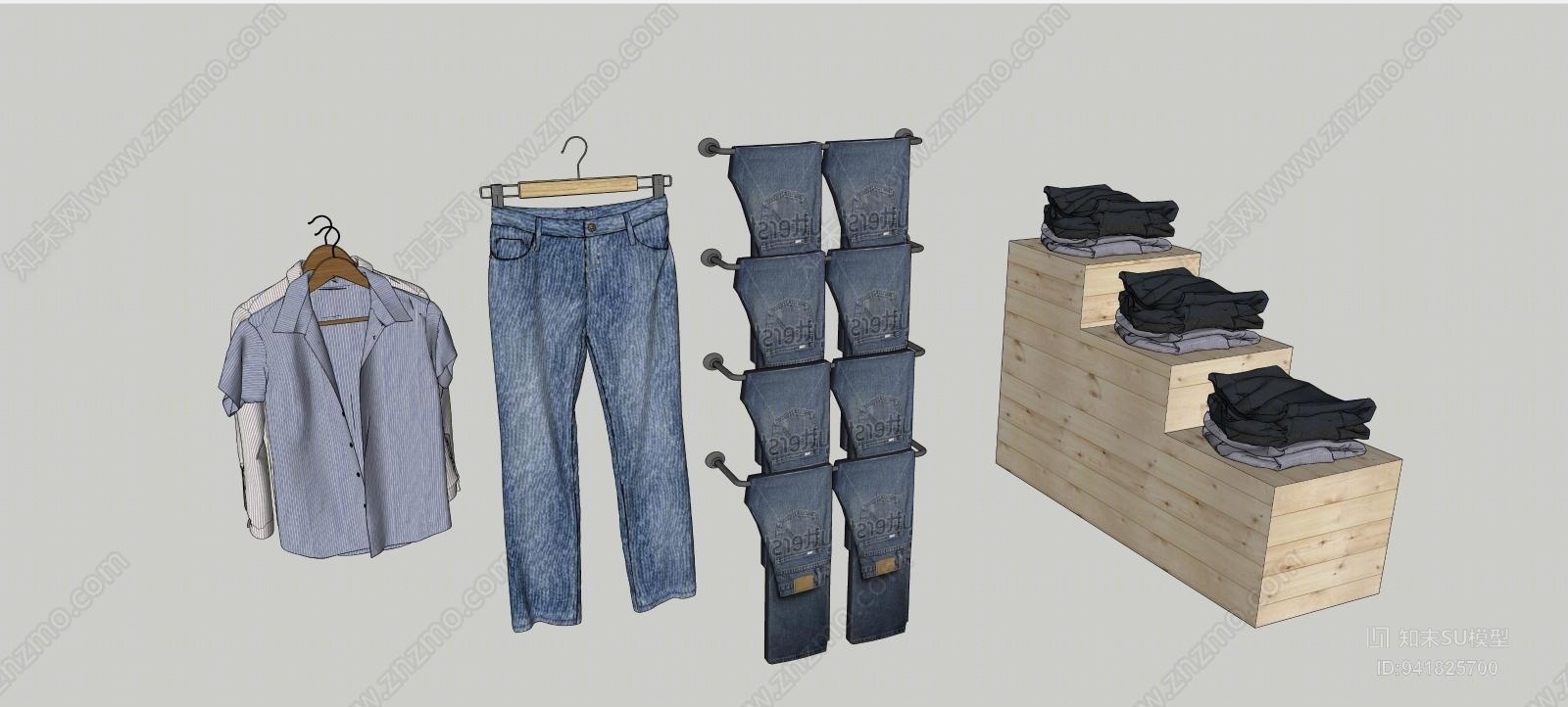 牛仔衣服SU模型下载【ID:941825700】