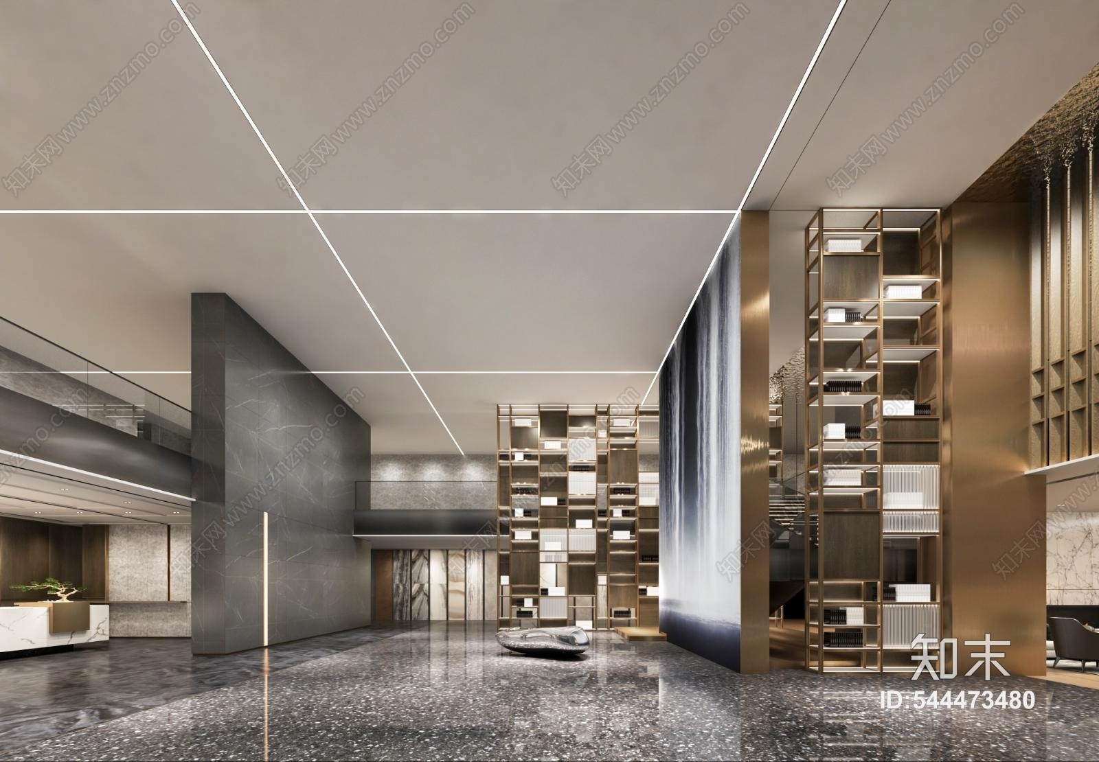 现代陶瓷展厅3D模型下载【ID:544473480】