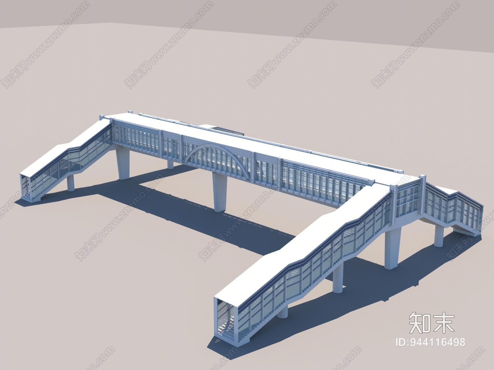 现代人行过街天桥3D模型下载【ID:944116498】