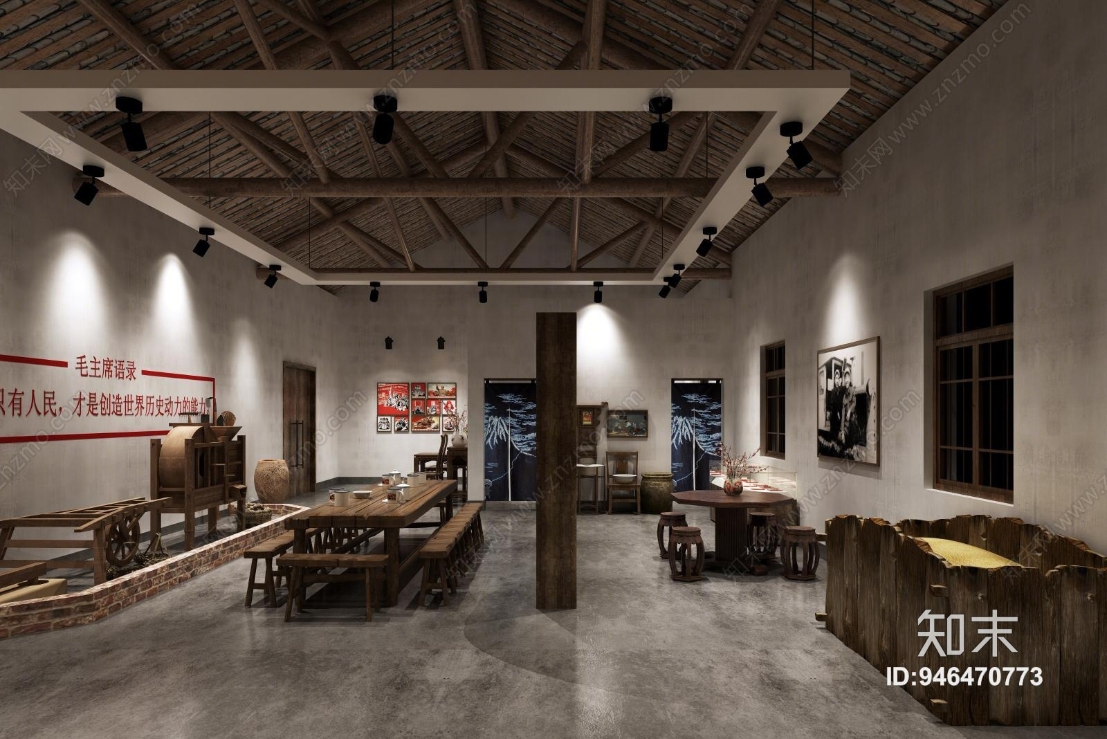 中式文化纪念馆3D模型下载【ID:946470773】