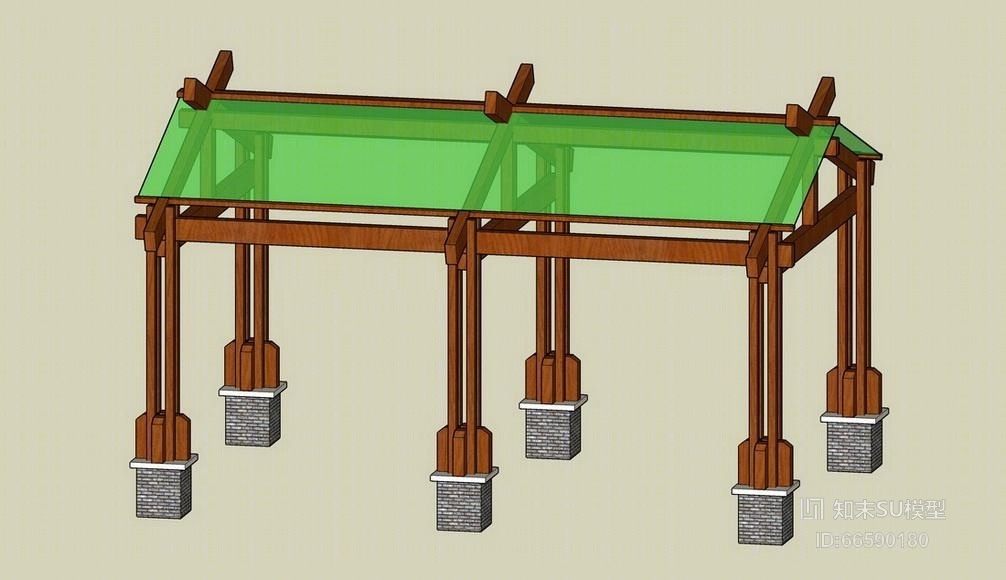 景观廊架SU模型下载【ID:66590180】