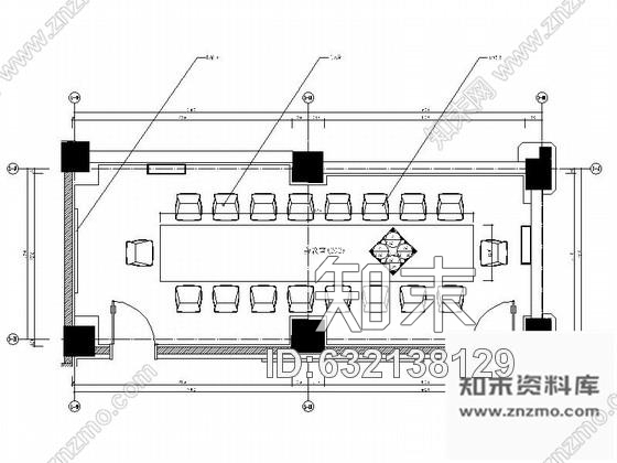 施工图北京文化中心现代剧院会议室装修图含效果cad施工图下载【ID:632138129】