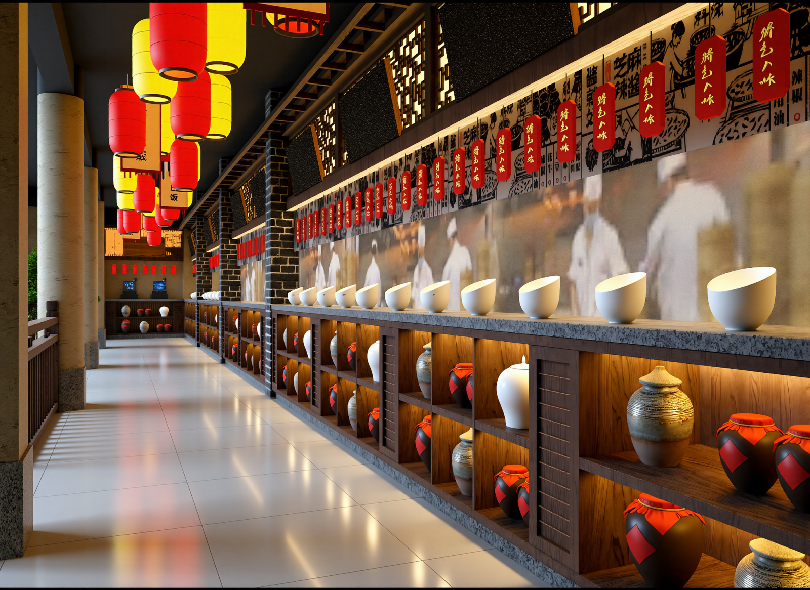 中式火锅店3D模型下载【ID:1214819167】