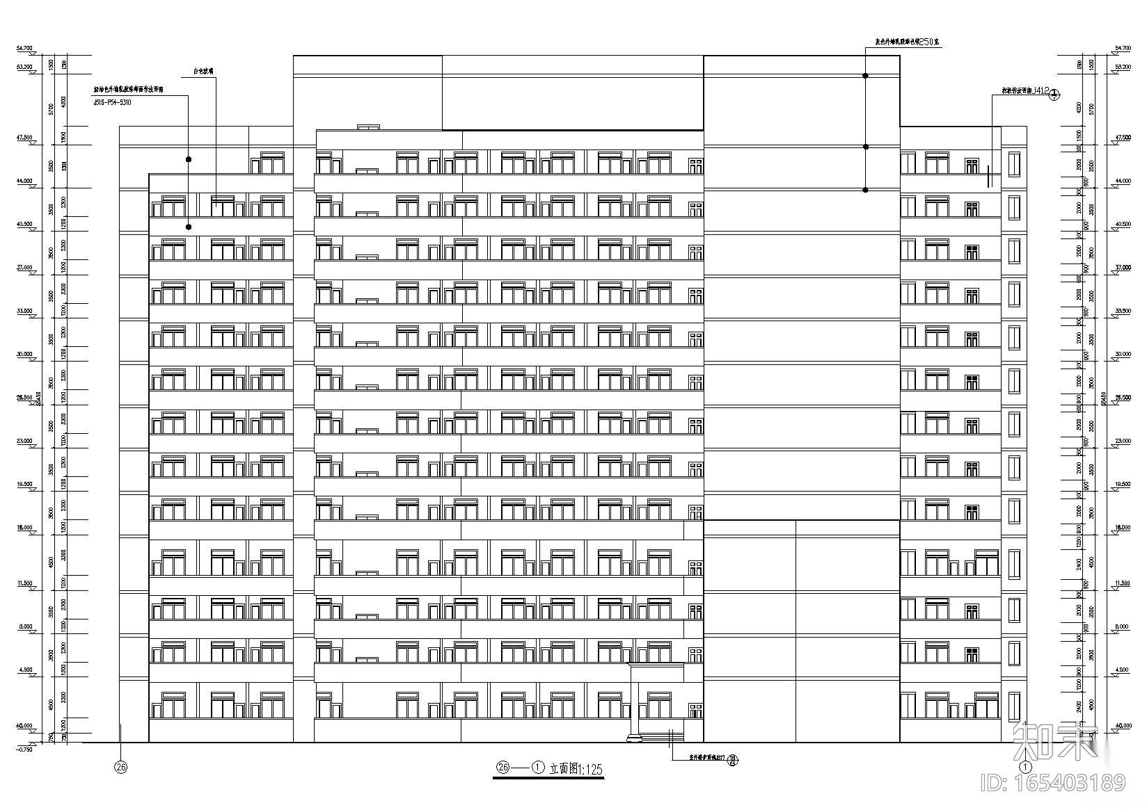 [四川]乐山市武警医院住院楼建筑工程施工图cad施工图下载【ID:165403189】
