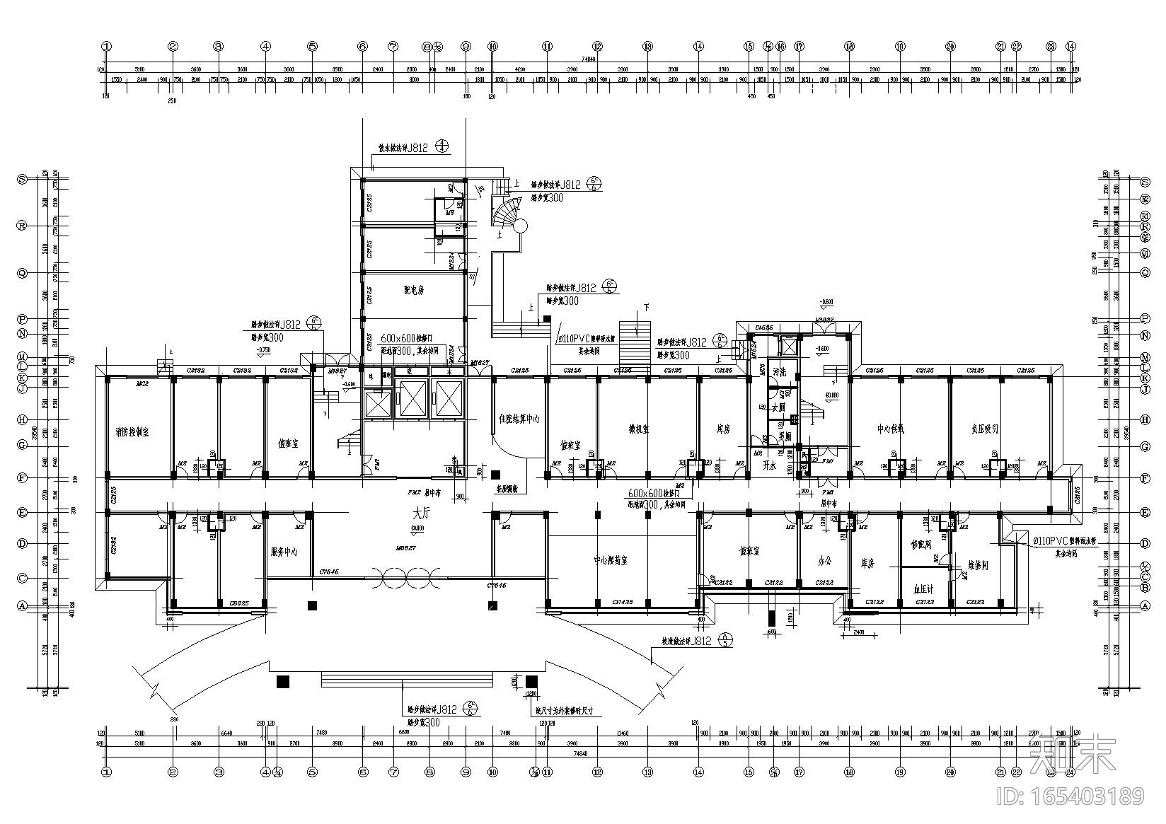 [四川]乐山市武警医院住院楼建筑工程施工图cad施工图下载【ID:165403189】