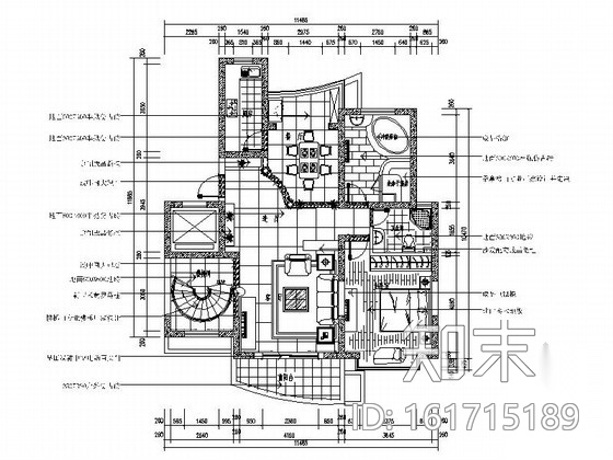 [绍兴]豪华欧式风格三居室复式楼装修图（含效果图）cad施工图下载【ID:161715189】