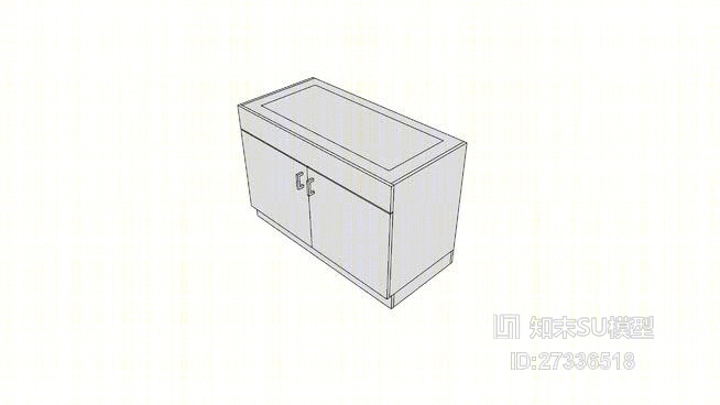 c05p0橱柜，水槽，U—C—B，2门，36x48x22SU模型下载【ID:27336518】