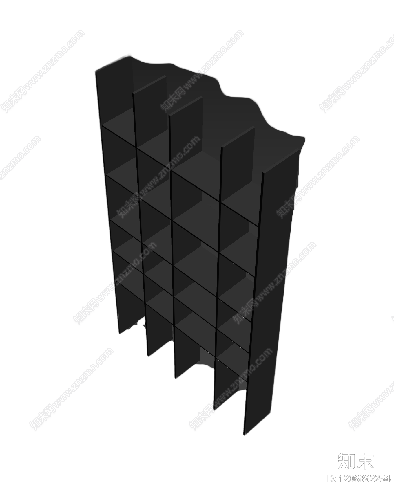 黑色格栅隔断3D模型下载【ID:1206892254】