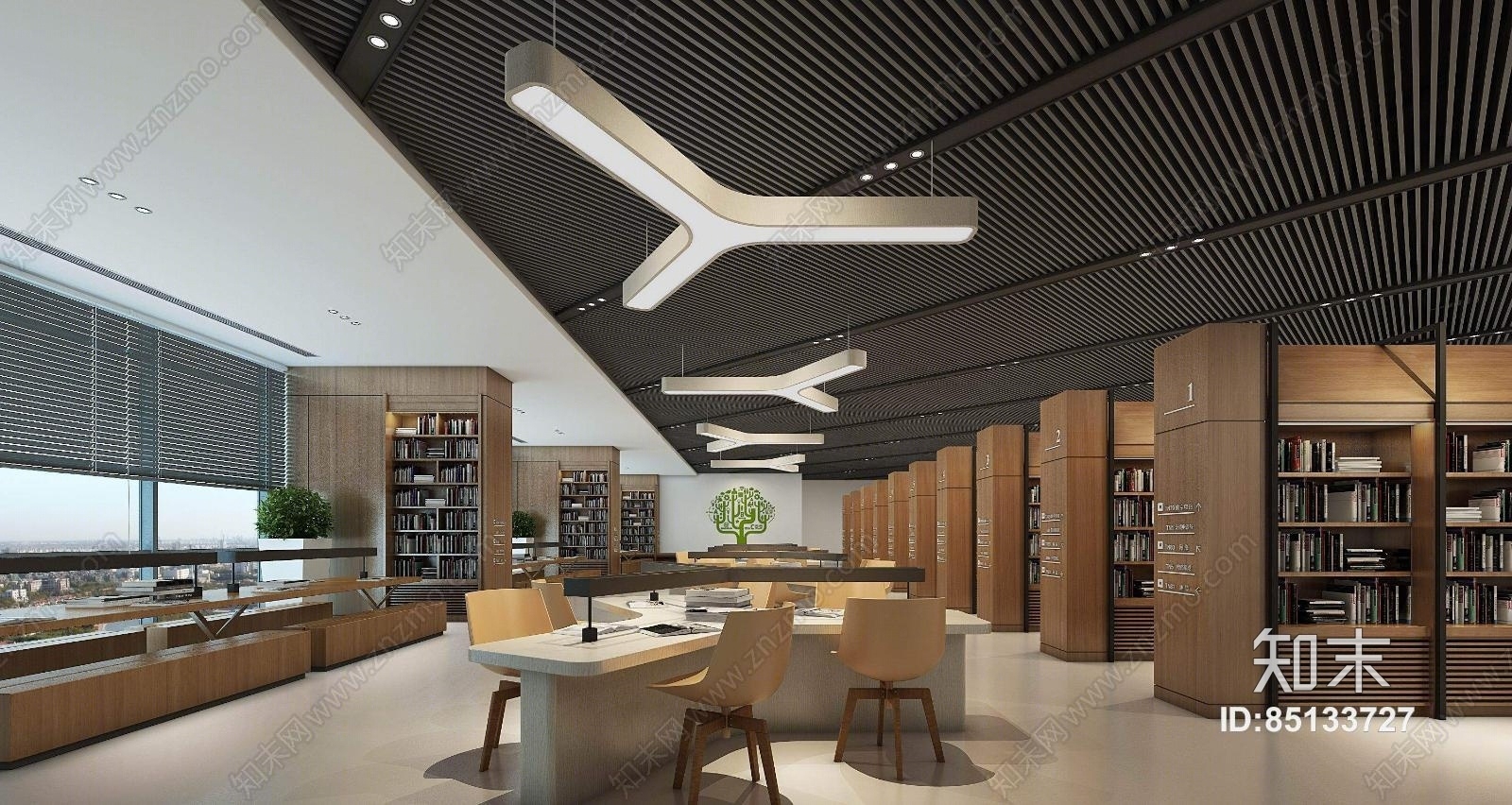 现代中文阅览室3D模型下载【ID:85133727】