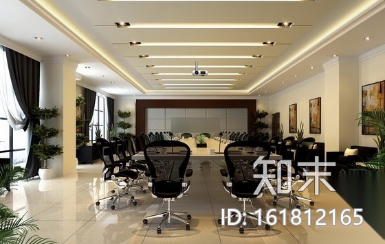 [重庆]国家供电系统办公楼室内装修图（含效果）cad施工图下载【ID:161812165】