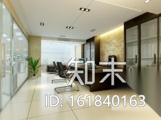 [重庆]某大厦办公层装修图(含效果)cad施工图下载【ID:161840163】